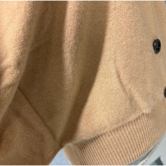 Tory Burch Tan Cashmere Dolman Sleeve Button Cardigan Sweater Size Small FLAW - Picture 9 of 12